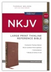 NKJV Large Print Thinline Reference Bible, Comfort Print, Leathersoft Brown